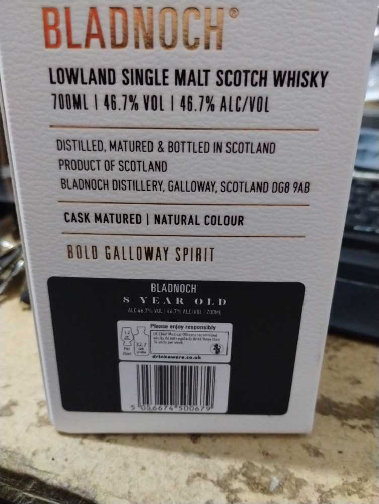 Bladnoch 8yo - Bladnoch Distillery (700 mL) alcohol collectible [Barcode 5056674500679] - Main Image 2