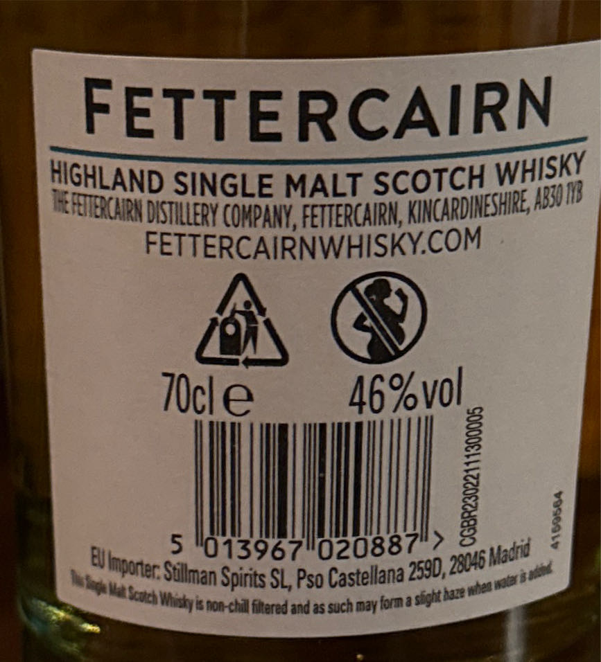 Fettercairn 14 Year Old - Fettercairn alcohol collectible [Barcode 5013967020887] - Main Image 2