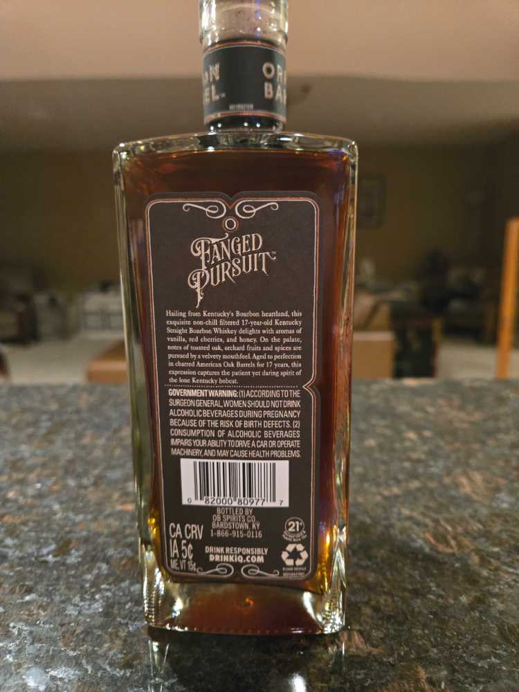 Orphan Barrel Fanged Pursuit 17 Yr - Diageo Distillery (750 mL) alcohol collectible [Barcode 082000809777] - Main Image 3