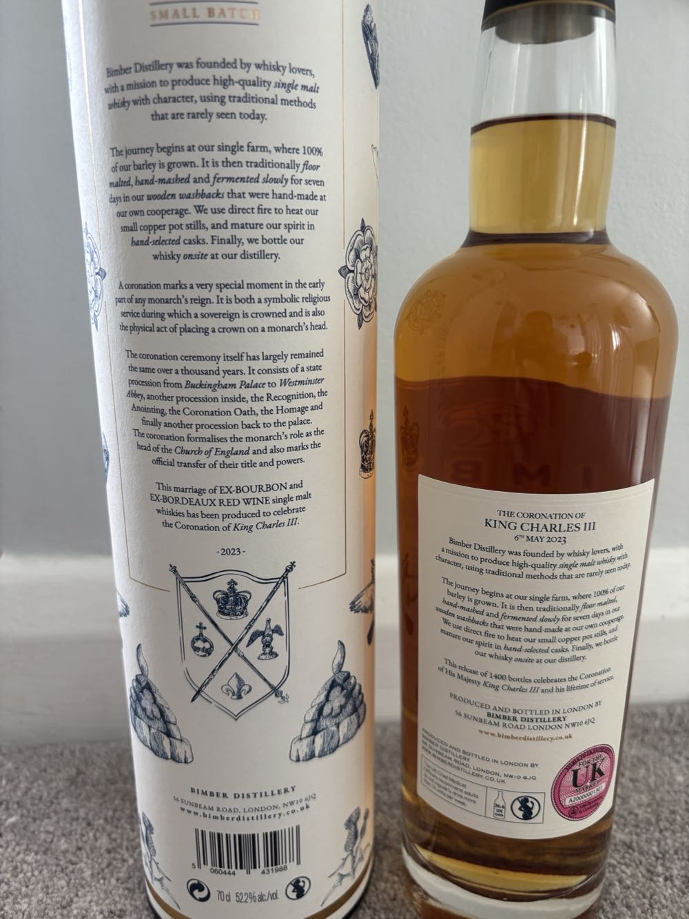 Bimber Coronation Of King Charles III - Bimber Distillery (700 mL) alcohol collectible [Barcode 5060444431988] - Main Image 2