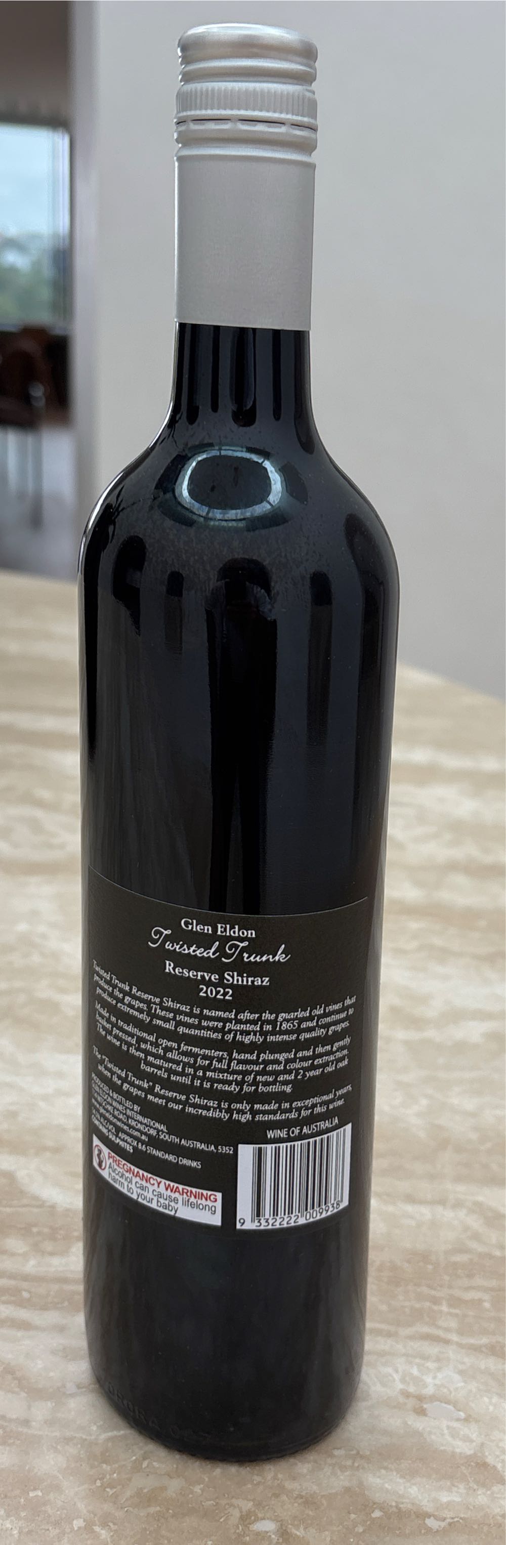 Glen Eldon Twisted Trunk Reserve Shiraz - Glen Eldon alcohol collectible - Main Image 2