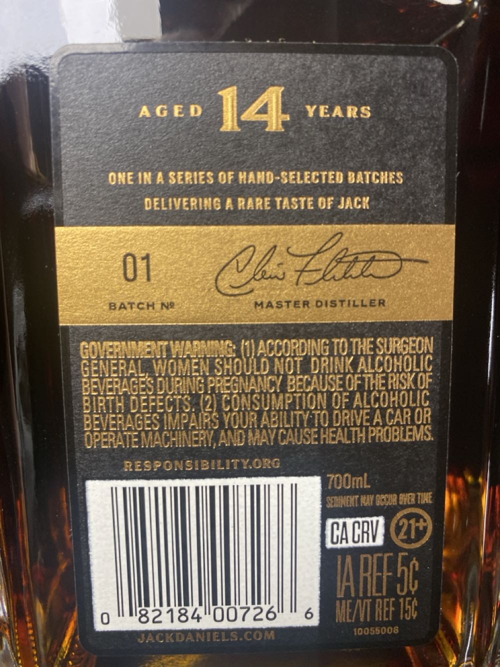 Jack Daniels 14 Yr - B2 - Jack Daniel‘s Distillery (700 mL) alcohol collectible [Barcode 082184007266] - Main Image 2