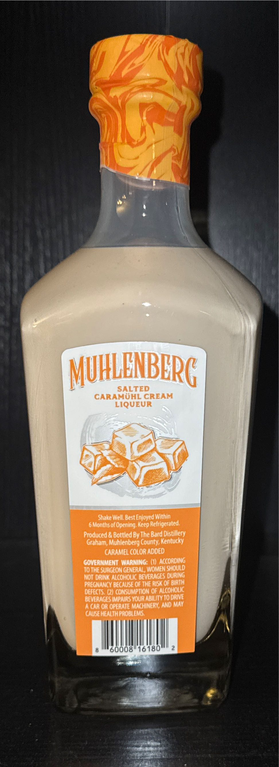 Muhlenberg Salted Caramühl Cream Liqueur - The Bard Distillery (750 mL) alcohol collectible [Barcode 860008161802] - Main Image 2