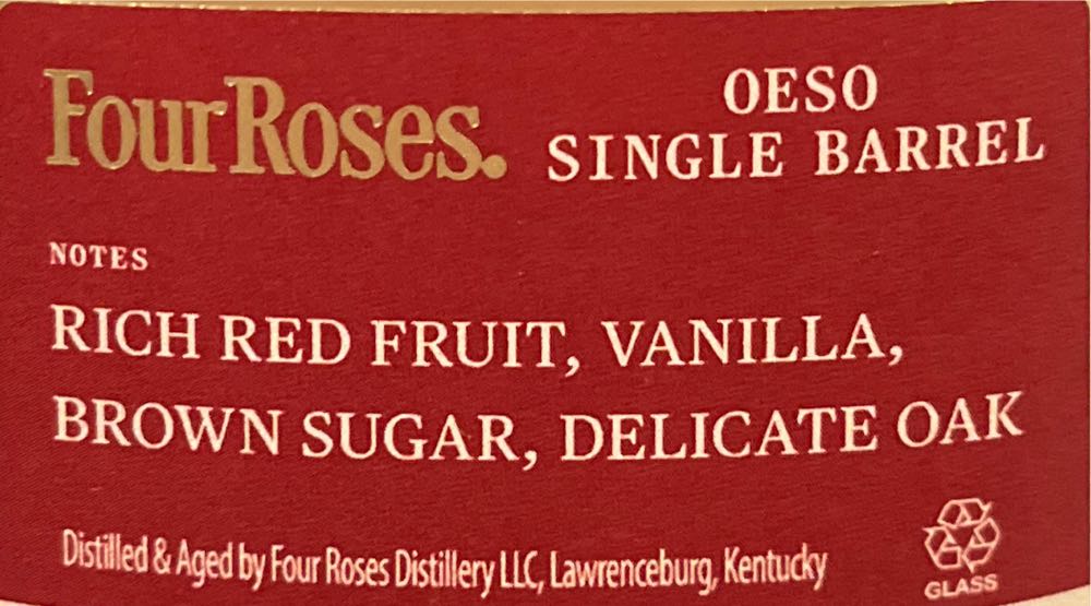 Four Roses Single Barrel (OESO) - Four Roses Distillery LLC (750 mL) alcohol collectible [Barcode 860007585357] - Main Image 2