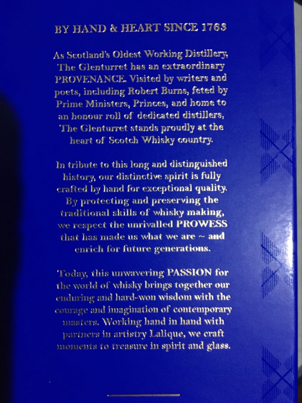 The Glenturret 7yo Pleated Smoke - Glenturret Distillery (700 mL) alcohol collectible [Barcode 5060768211068] - Main Image 3