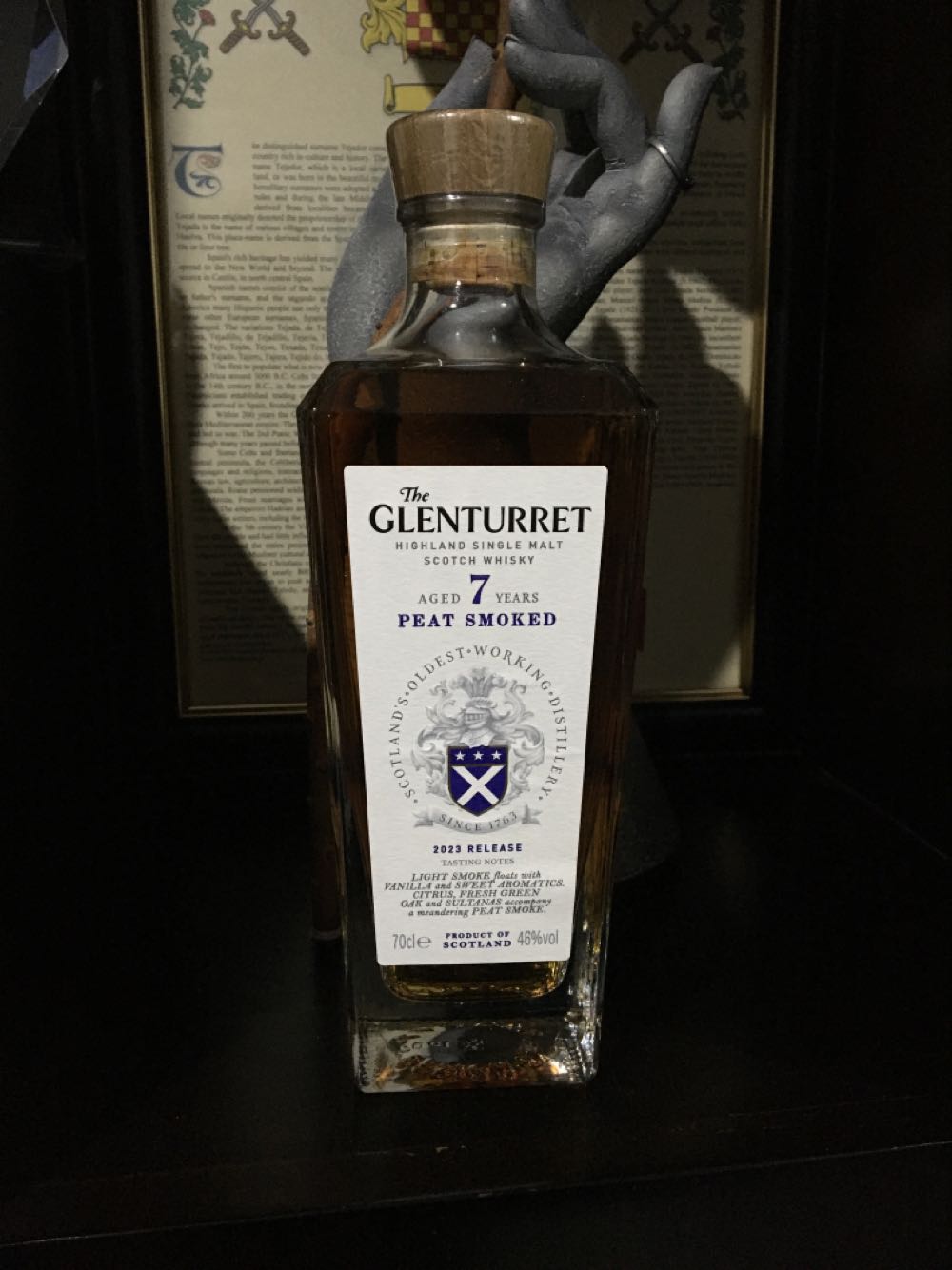 The Glenturret 7yo Pleated Smoke - Glenturret Distillery (700 mL) alcohol collectible [Barcode 5060768211068] - Main Image 4