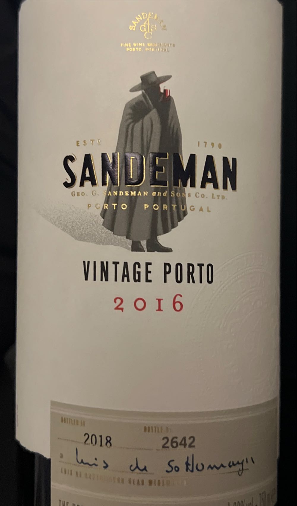 Sandeman Vintage Port  (750 mL) alcohol collectible [Barcode 804329005308] - Main Image 2