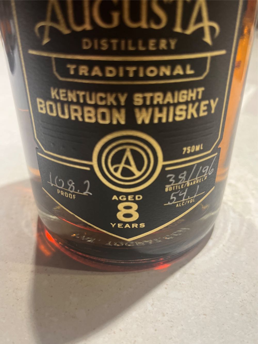 Augusta Old Route 8 Single Barrel Cask Strength Bourbon (House of Bourbon)  alcohol collectible - Main Image 2