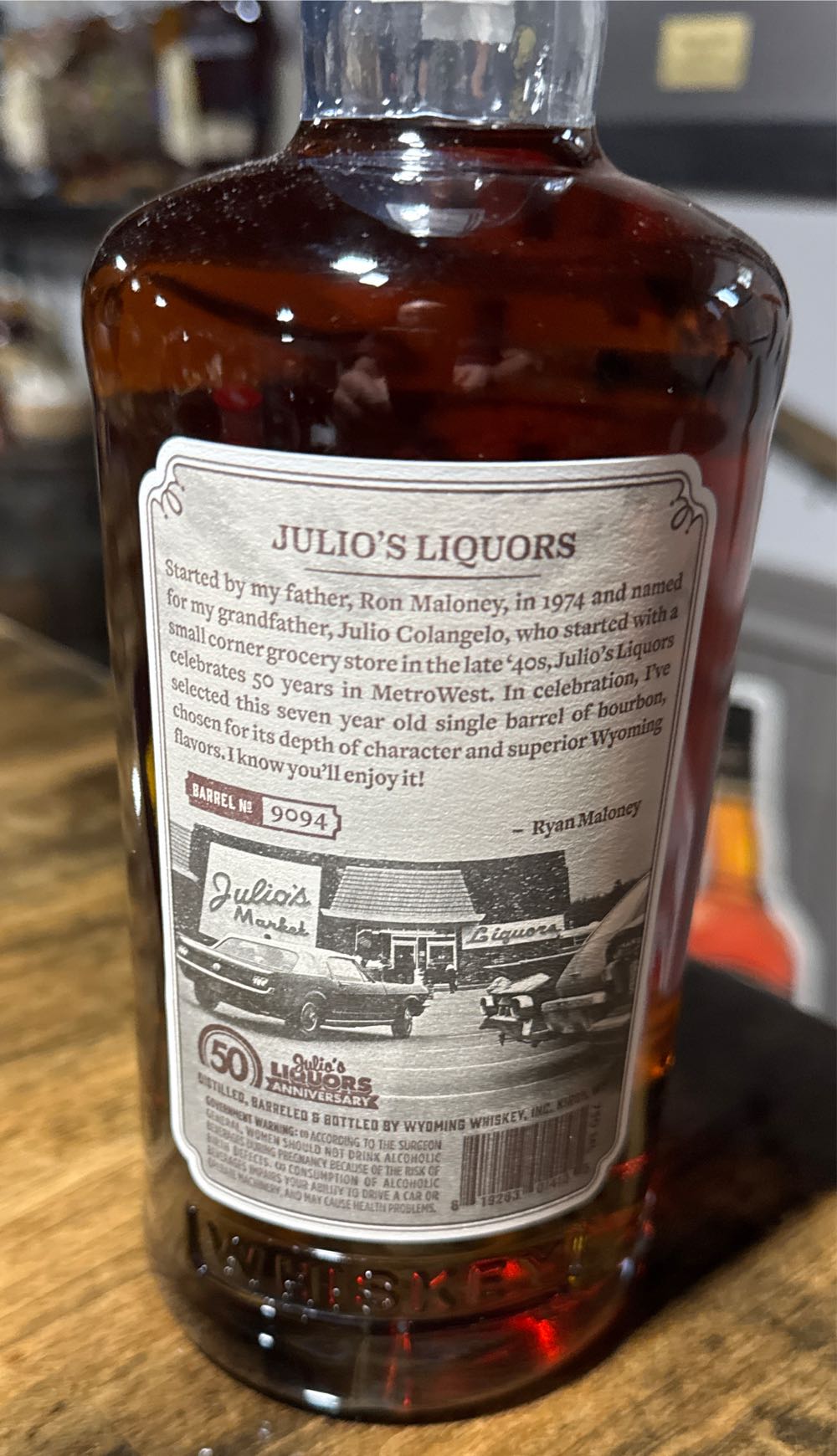 Wyoming Julio’s 50th Anniversary - Wyoming Whiskey (750 mL) alcohol collectible [Barcode 819283014105] - Main Image 2