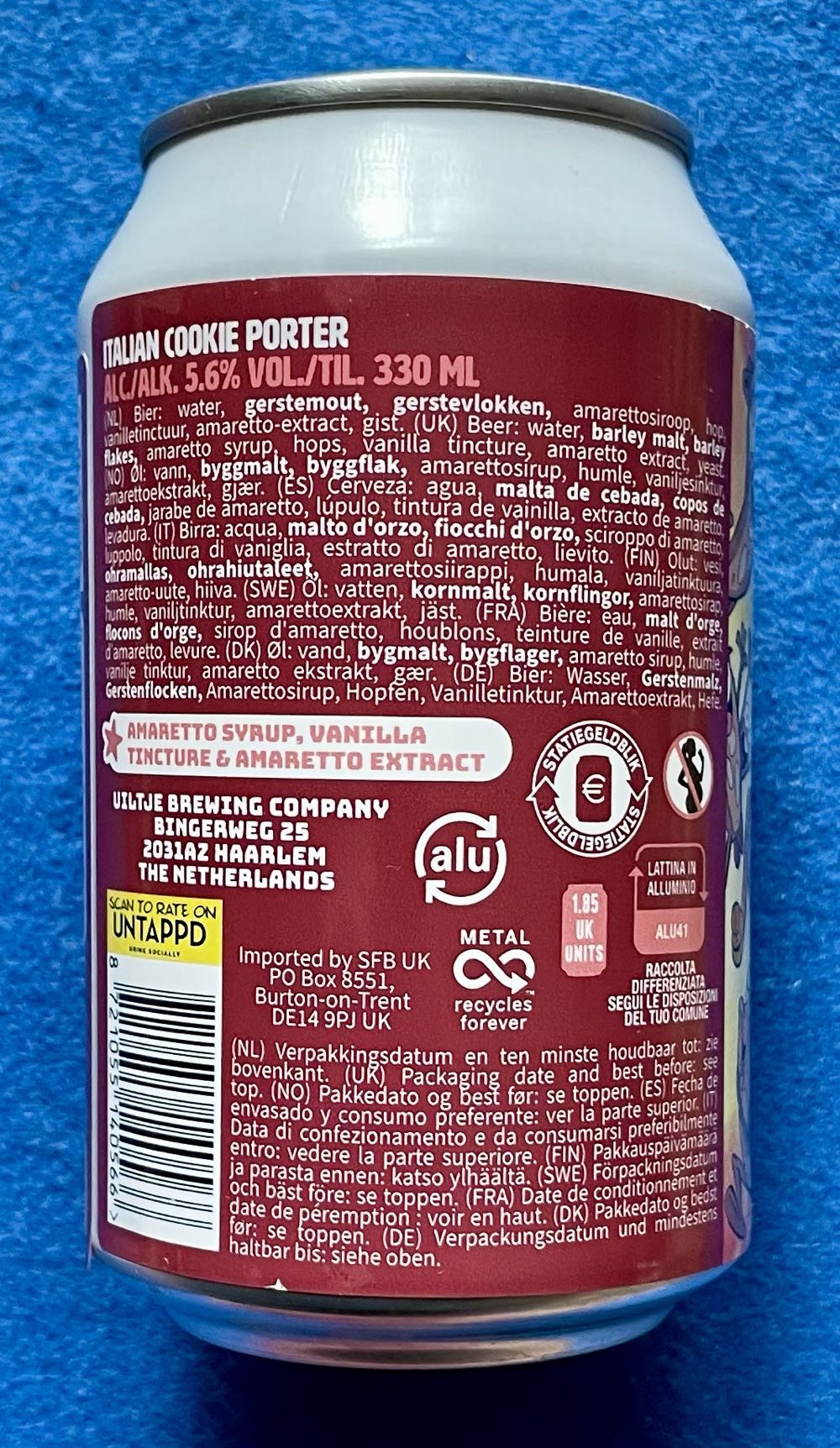 Biscotti Afterparty - Uiltje Brewing Company (330 mL) alcohol collectible [Barcode 8721055140566] - Main Image 3