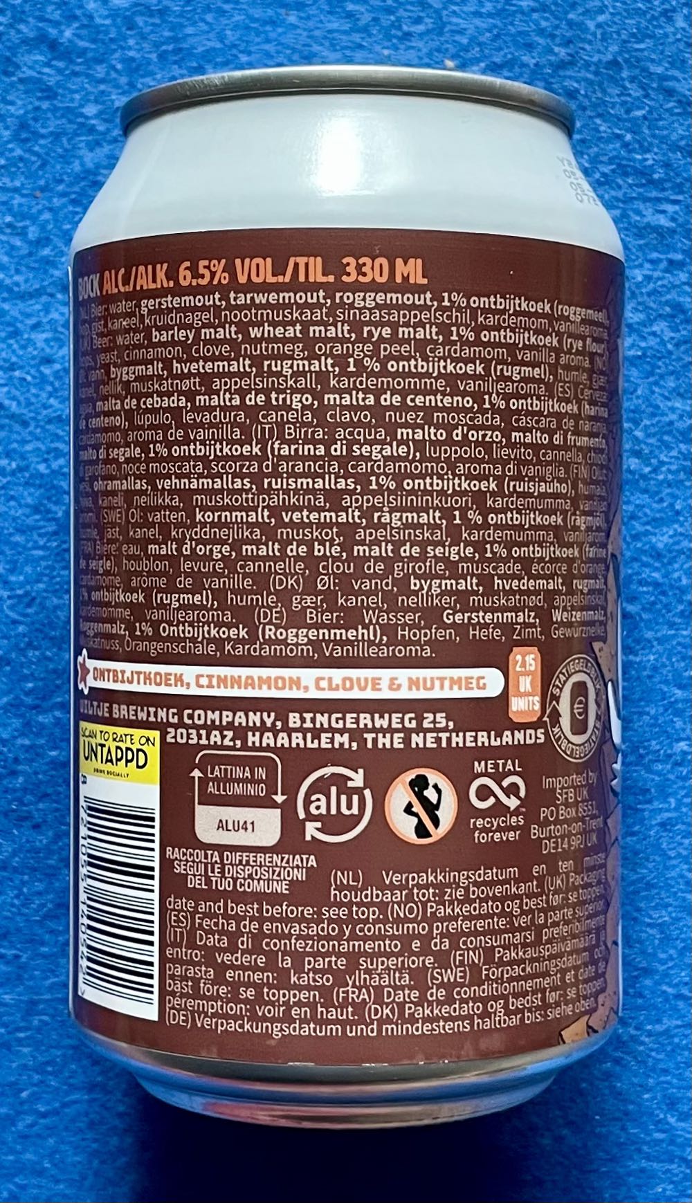 Ontbijtkoekbock! - Uiltje Brewing Company (330 mL) alcohol collectible [Barcode 8721055140542] - Main Image 3