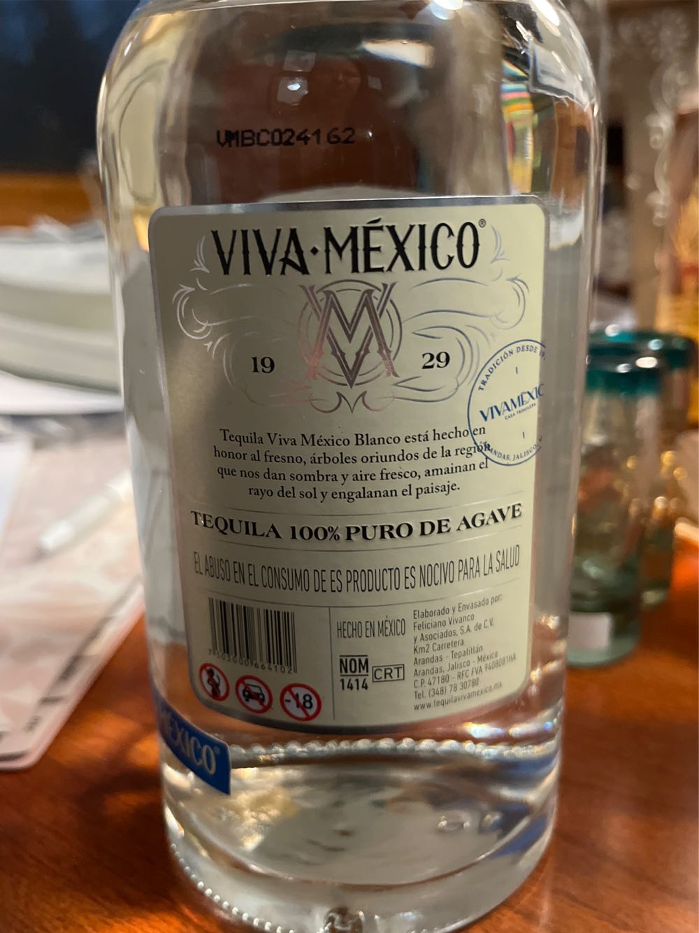 Viva Mexico - Nom 1414 (750 mL) alcohol collectible [Barcode 7503000664102] - Main Image 2