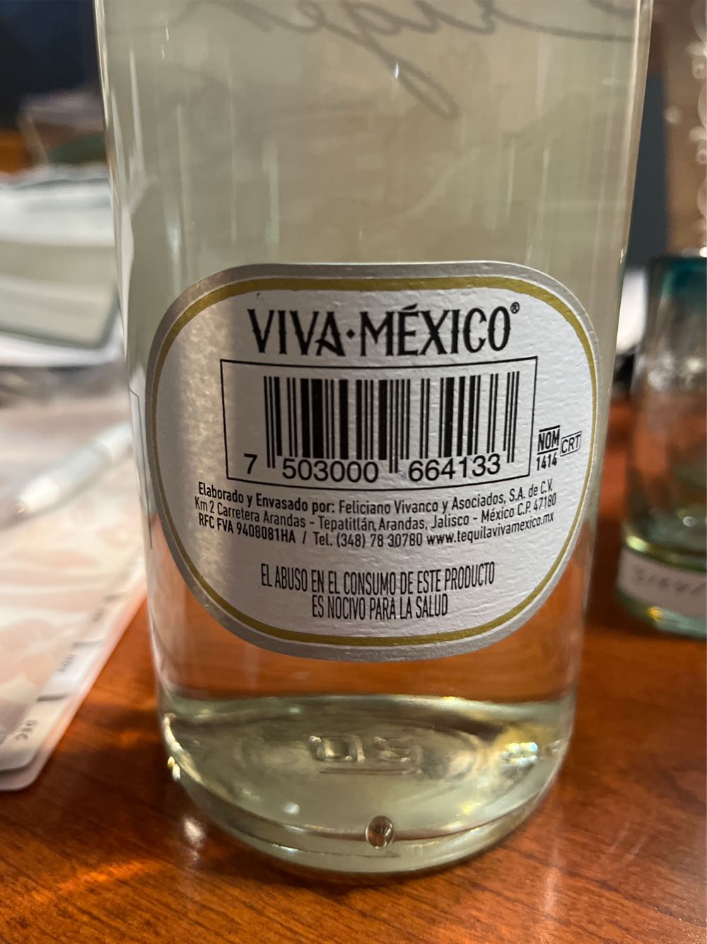 Viva Mexico Origen Blanco - Nom 1414 (750 mL) alcohol collectible [Barcode 7503000664133] - Main Image 2