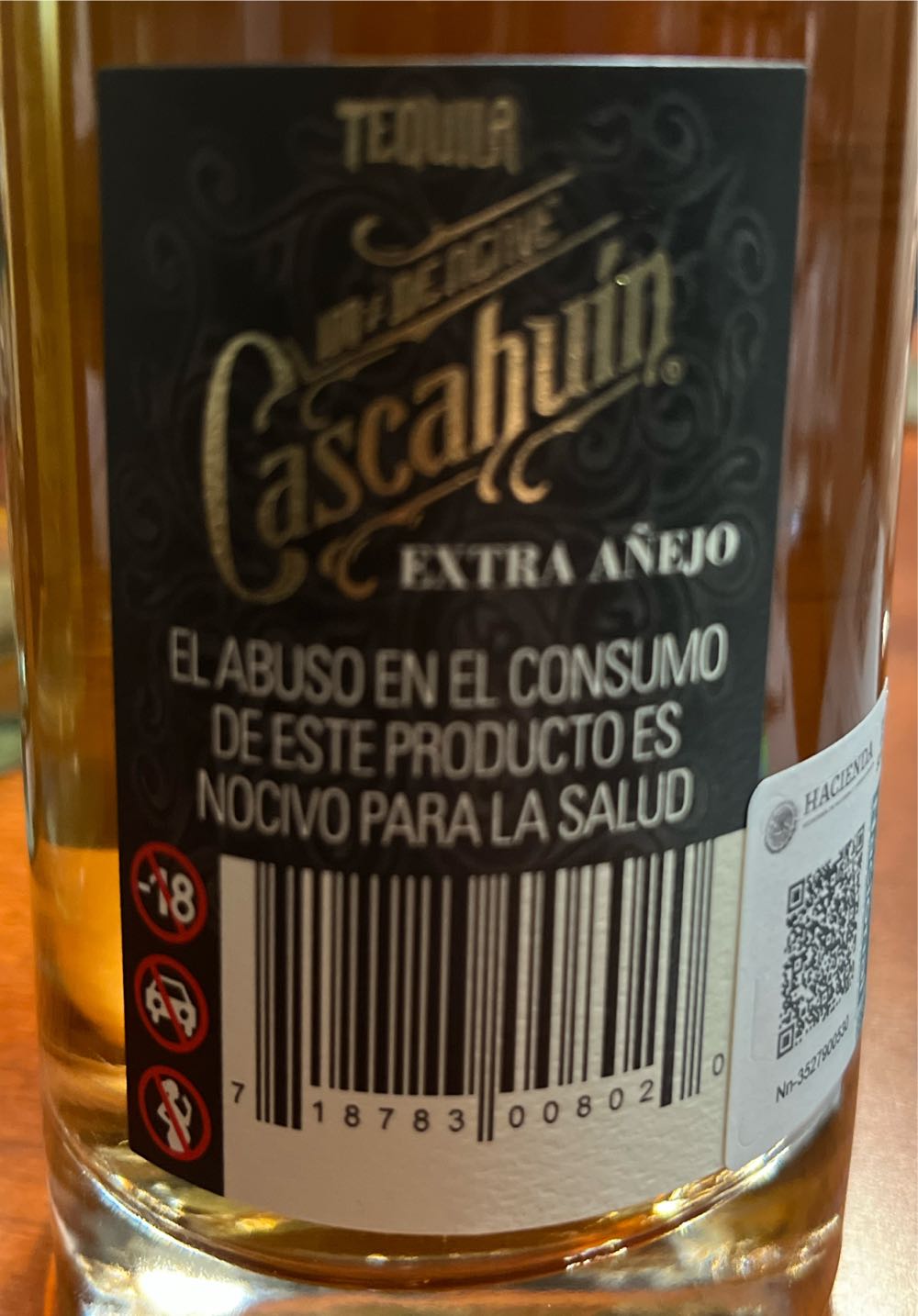 Cascahuin Extra Anejo Tequila - NOM 1123 Cascahuin alcohol collectible [Barcode 718783008020] - Main Image 2