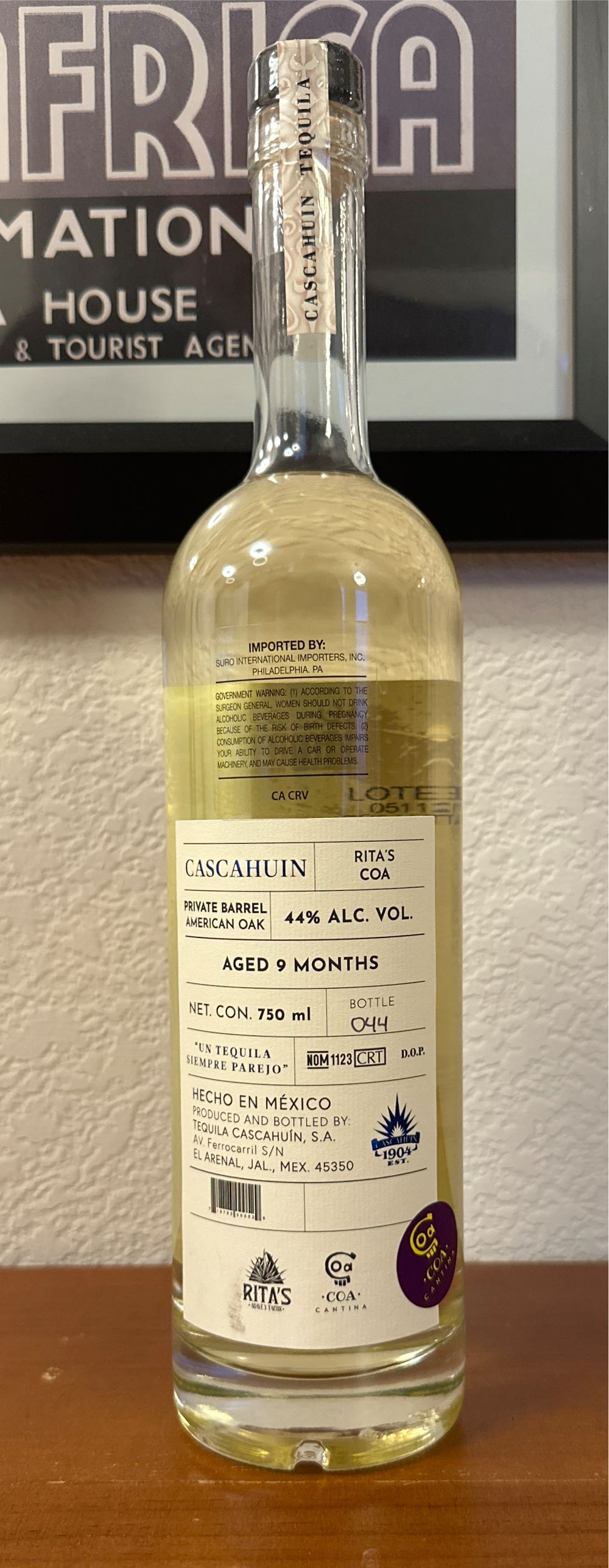 Cascahuin Private Barrel Reposado House Of Rare - Nom 1123 (750 mL) alcohol collectible [Barcode 718783000529] - Main Image 2