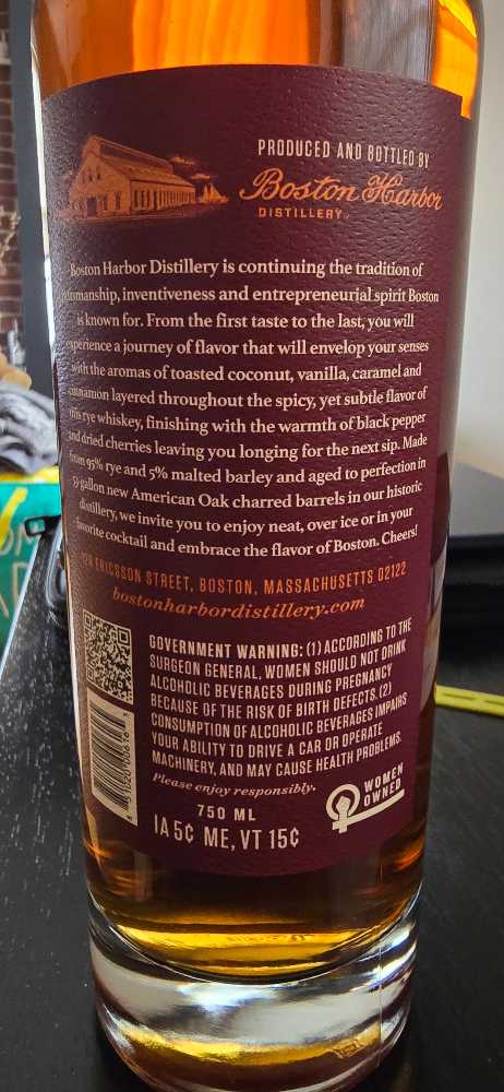 Putnam Rye - Boston Harbor (750 mL) alcohol collectible [Barcode 851020006165] - Main Image 2