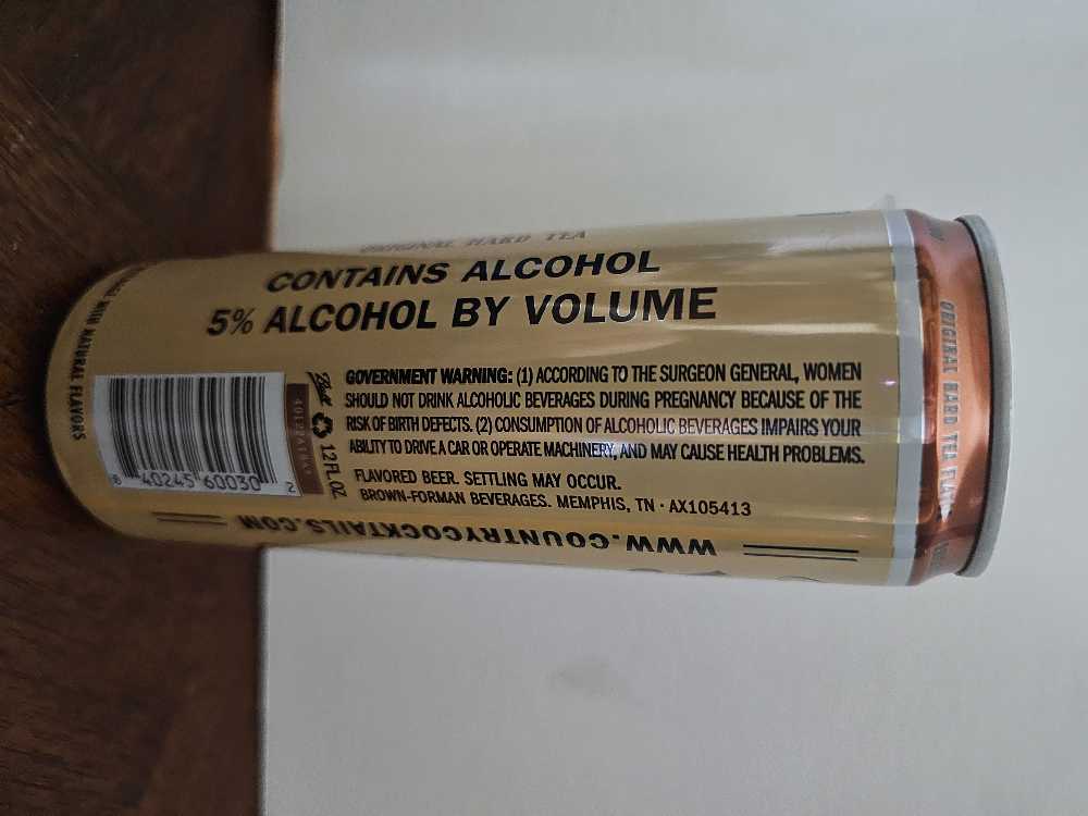 Original Hard Tea - Brown Foreman Distillers, Memphis (12 FL OZ) alcohol collectible [Barcode 840245600302] - Main Image 2