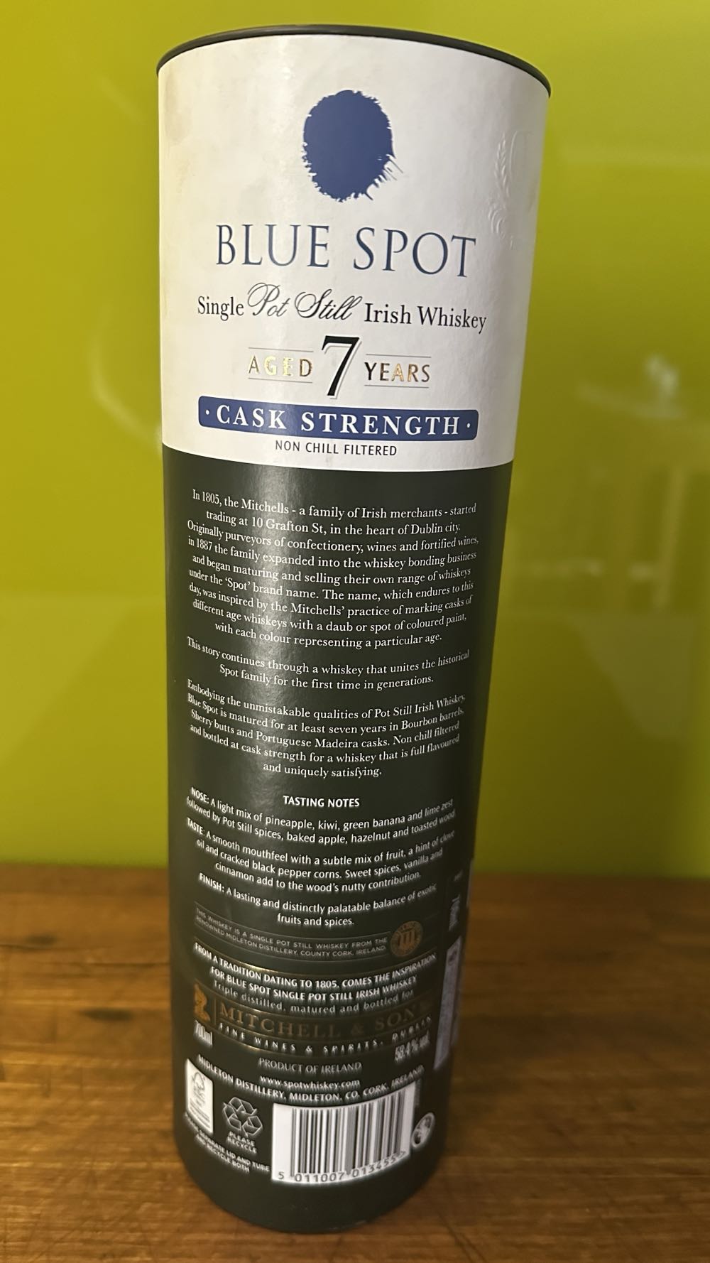 Blue Spot 7 Year Old Cask Strength Single Pot Still Irish Whiskey 700ml 591% 07l 7y Gb  (700 mL) alcohol collectible [Barcode 5011007013455] - Main Image 5