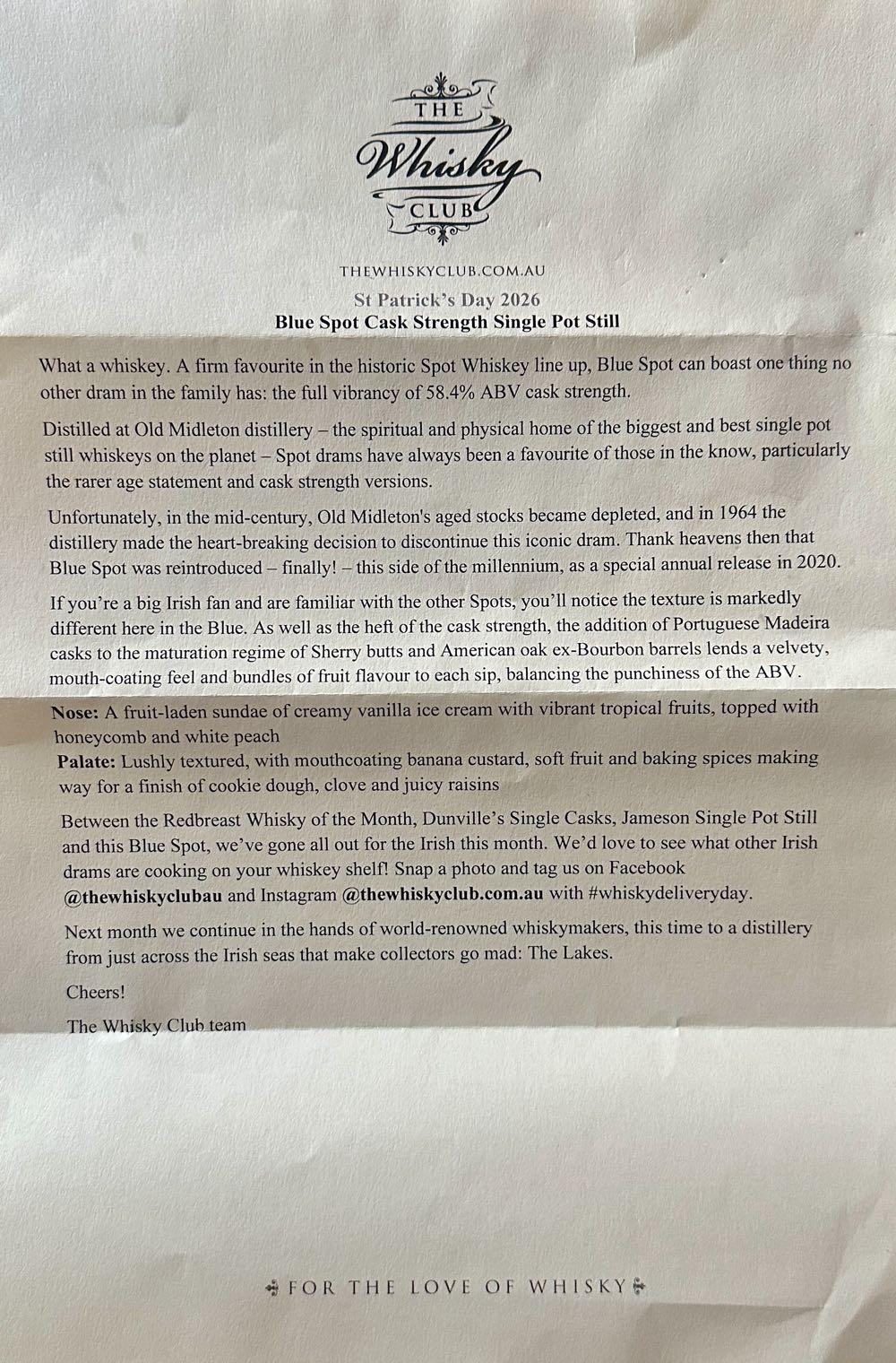 Blue Spot 7 Year Old Cask Strength Single Pot Still Irish Whiskey 700ml 591% 07l 7y Gb  (700 mL) alcohol collectible [Barcode 5011007013455] - Main Image 6