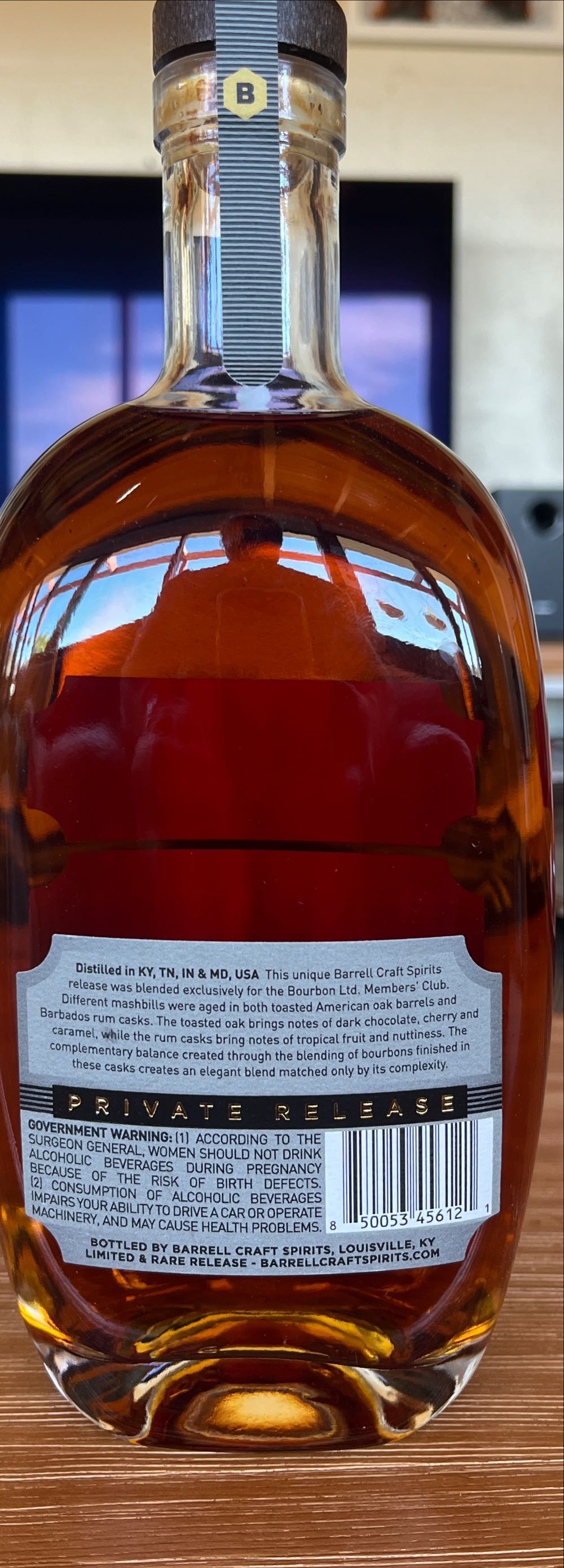 Barrell Private release Grey label, Toasted,rum - Barrell Craft Spirits (750 mL) alcohol collectible [Barcode 850053456121] - Main Image 2