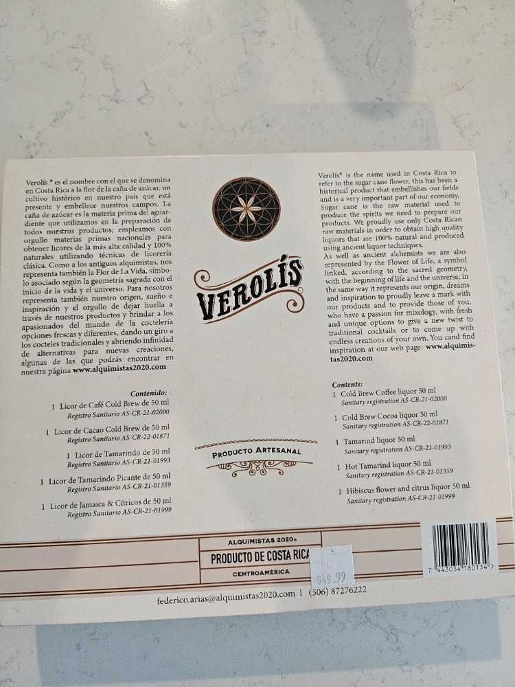 Verolís Gourmet Liquors - Alquimistas 2020 (250 mL) alcohol collectible [Barcode 7443034180134] - Main Image 2