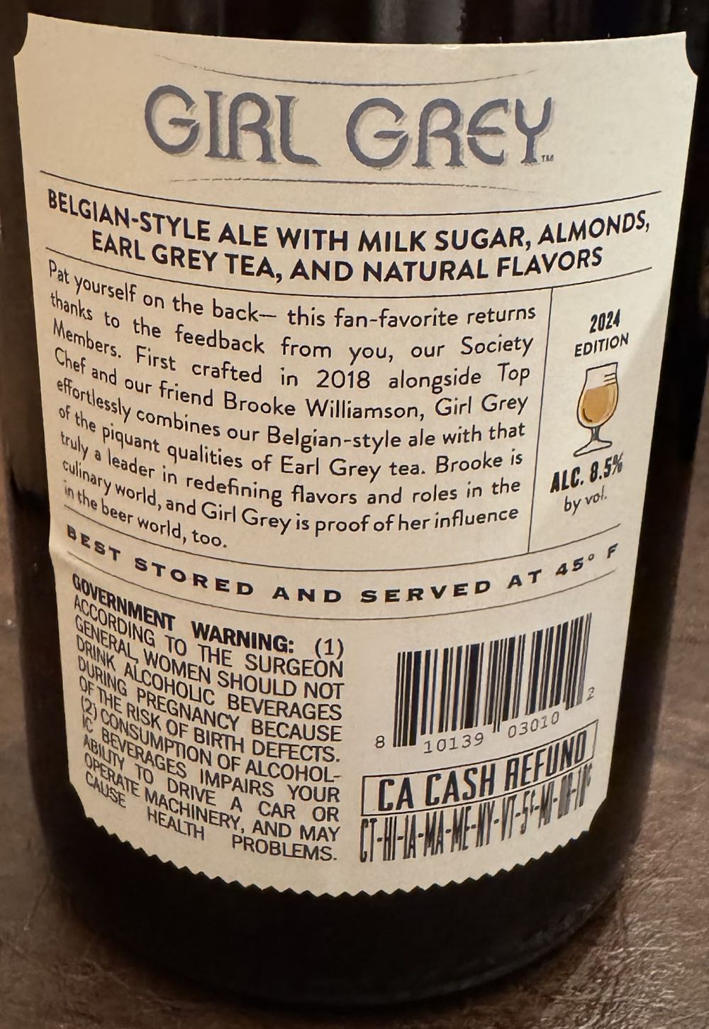 Girl Grey - The Bruery (25.4 FL OZ) alcohol collectible - Main Image 2