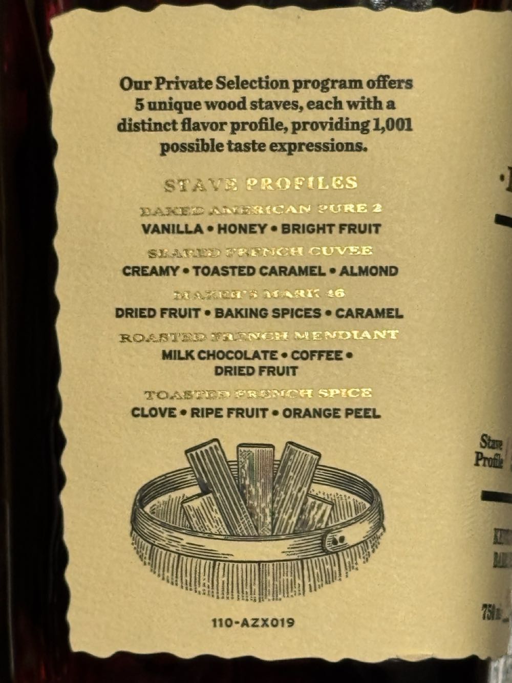 Maker’s Mark Private Selection - Straight Kentucky - Maker’s Mark Distillery, Inc. (750 mL) alcohol collectible [Barcode 004543009629] - Main Image 3