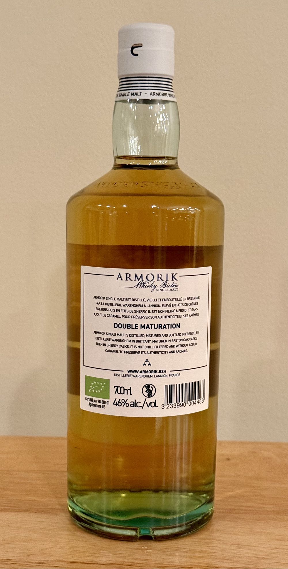 Armorik Whiskey Breton Single Malt Double Maturation - Distillerie Warenghem, Lannion, Brittany, France (700 mL) alcohol collectible [Barcode 3233990004483] - Main Image 2