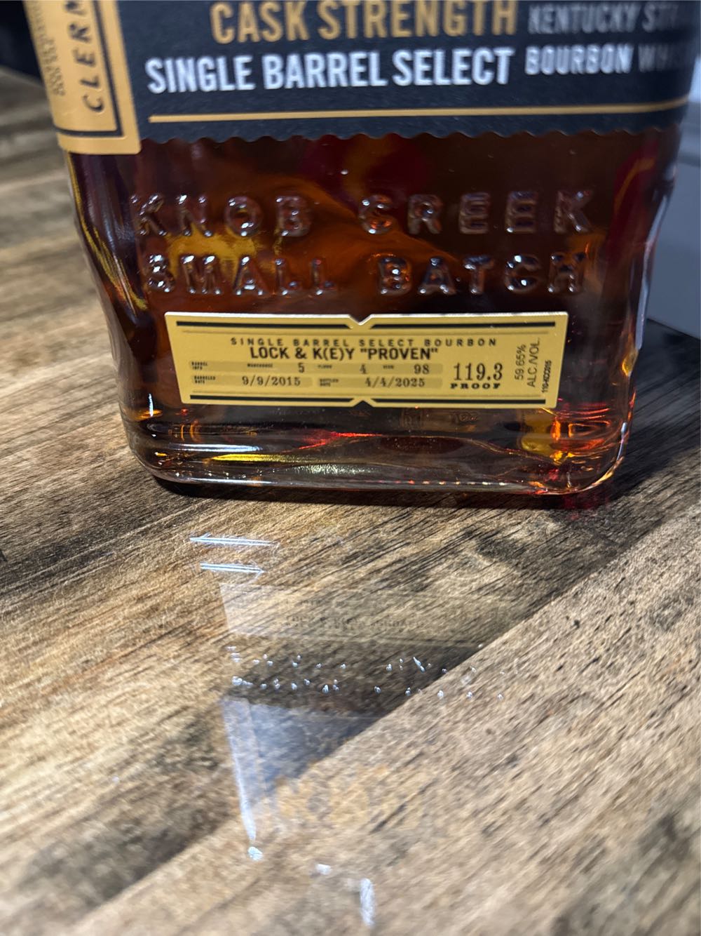 Knob Creek Barrel Single Cask Strength - Knob Creek Distillery, Clermont, KY (750 mL) alcohol collectible [Barcode 080686010760] - Main Image 2