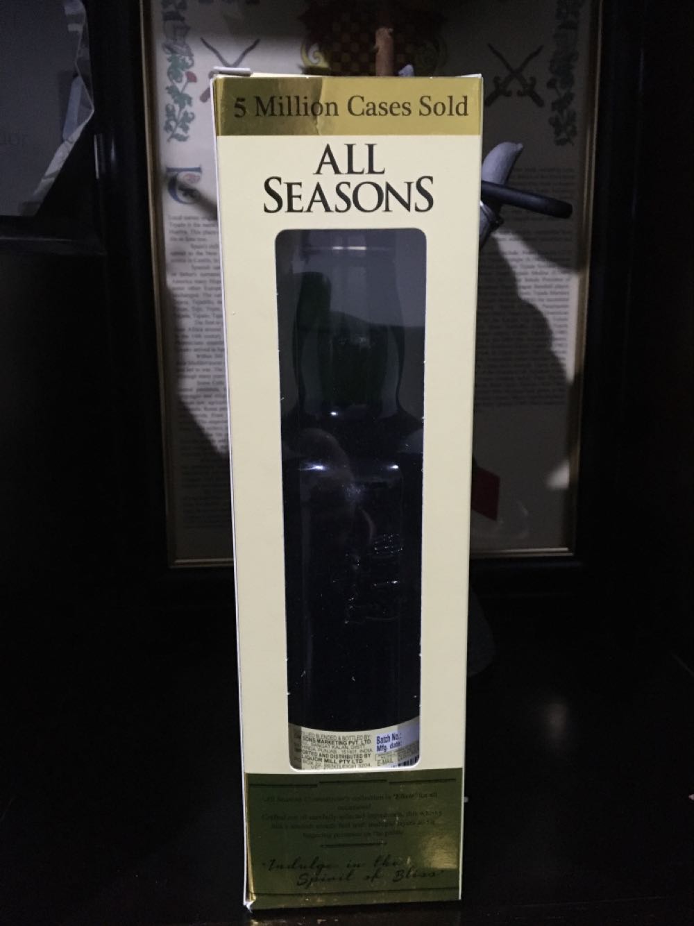 All Season Whisky 700ml Liquor By Door  alcohol collectible [Barcode 8906103931093] - Main Image 2