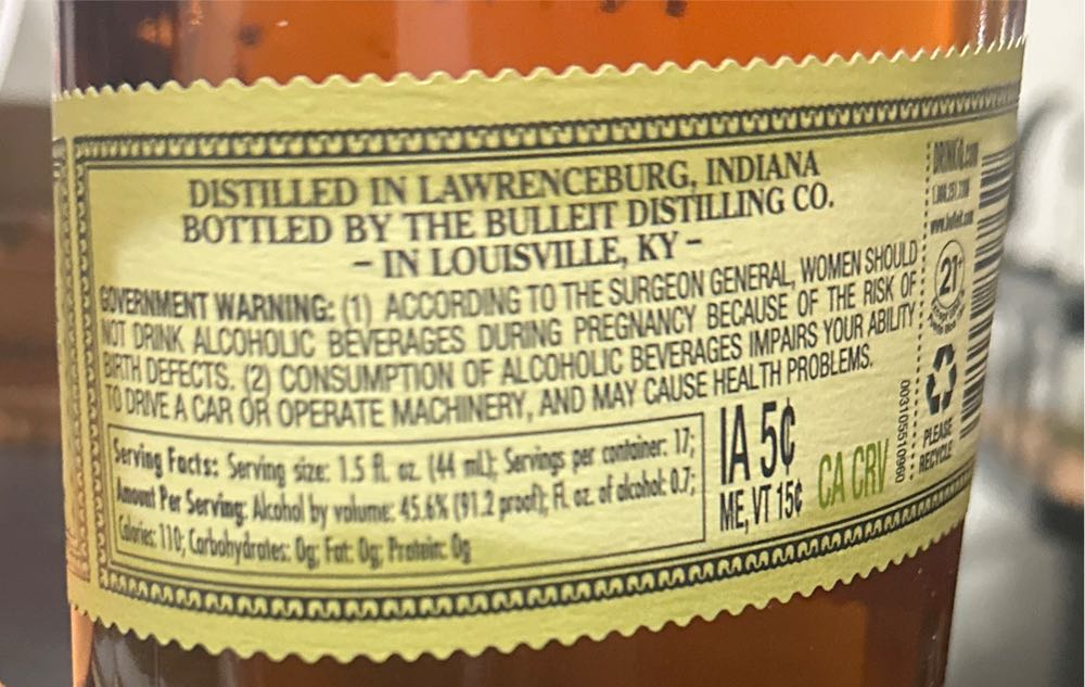 Bulleit 95 Rye 10 Year Rye - Bulleit Distilling (750 mL) alcohol collectible [Barcode 082000807629] - Main Image 2