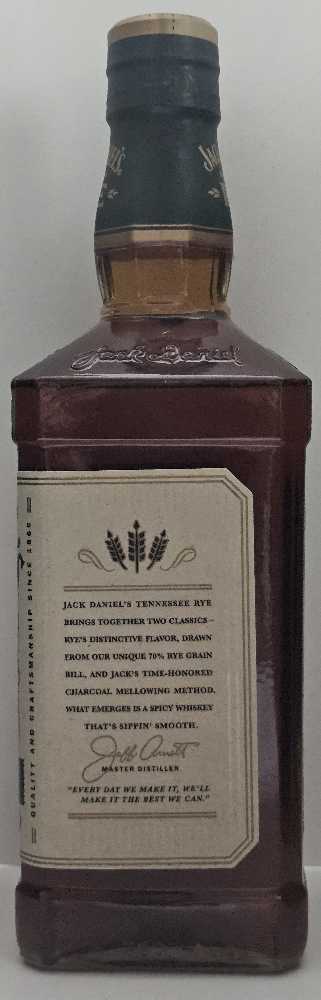 Rye - Jack Daniel Distillery (750 mL) alcohol collectible [Barcode 082184003435] - Main Image 4