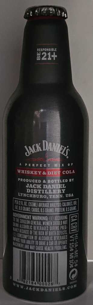 Whiskey & Diet Cola - Jack Daniel Distillery (355 mL) alcohol collectible [Barcode 082184000267] - Main Image 3