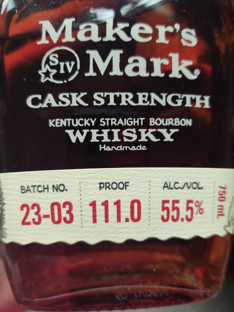 Makers Mark Cask Strength - Maker’s Mark Distillery, Inc. (750 mL) alcohol collectible [Barcode 085246501221] - Main Image 2