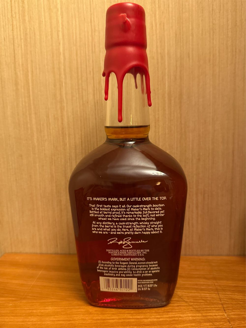 Makers Mark Cask Strength - Maker’s Mark Distillery, Inc. (750 mL) alcohol collectible [Barcode 085246501221] - Main Image 3