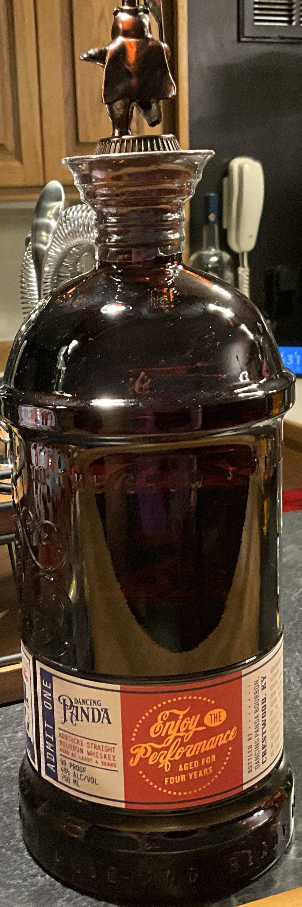 Dancing Panda 4yr Bourbon Whiskey - Dancing Panda (750 mL) alcohol collectible [Barcode 051497436292] - Main Image 2
