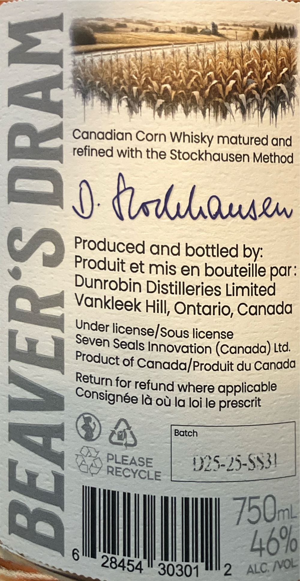 Beavers Dram - Dunrobin Distilleries Limited (750 mL) alcohol collectible [Barcode 628454303012] - Main Image 2
