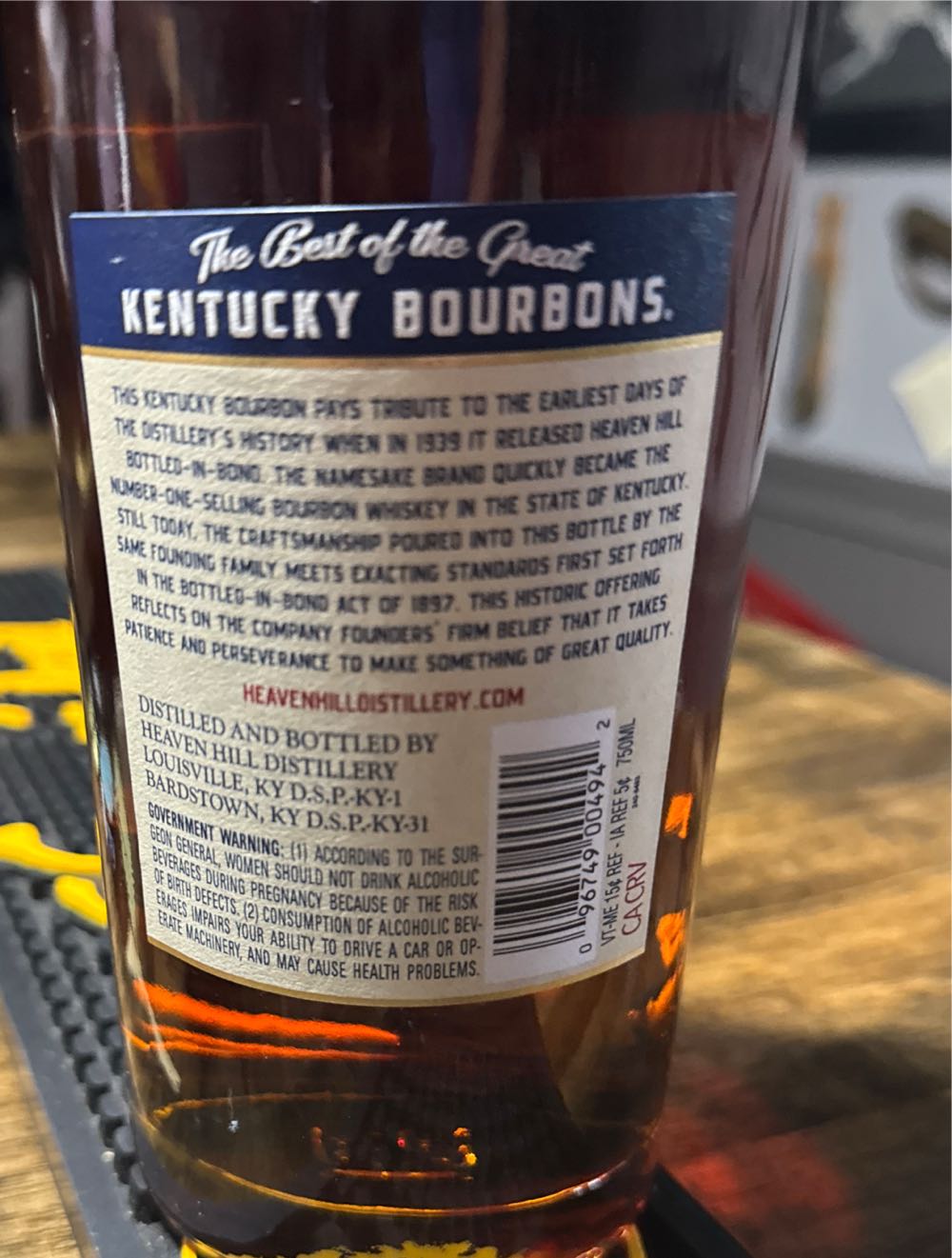 Heaven Hill Bottle In Bond Private Single Barrel Seascape Wine And Spirits “ Tateraide” - Heaven Hill Distillery (750 mL) alcohol collectible [Barcode 096749004942] - Main Image 3