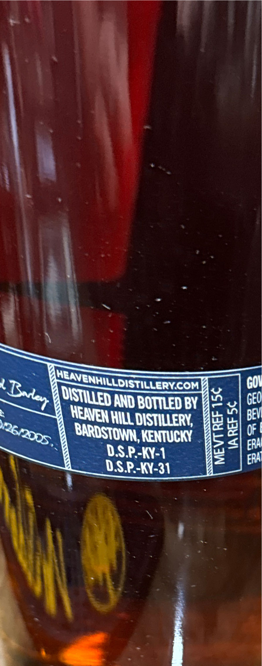 Heaven Hill Heritage Collection 19 Heritage Collection Wheat Whiskey - Heaven Hill Distillery (750 mL) alcohol collectible [Barcode 096749005598] - Main Image 3
