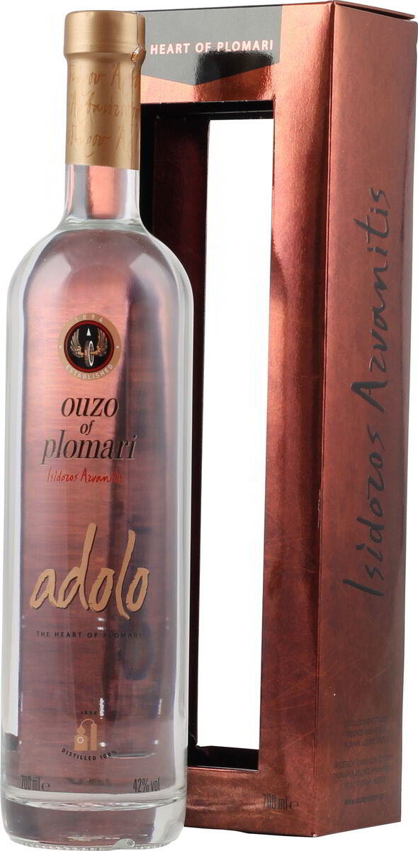 Plomari Ouzo Аdolo - Destillerie Plomari (1000 mL) alcohol collectible [Barcode 5202413010118] - Main Image 2