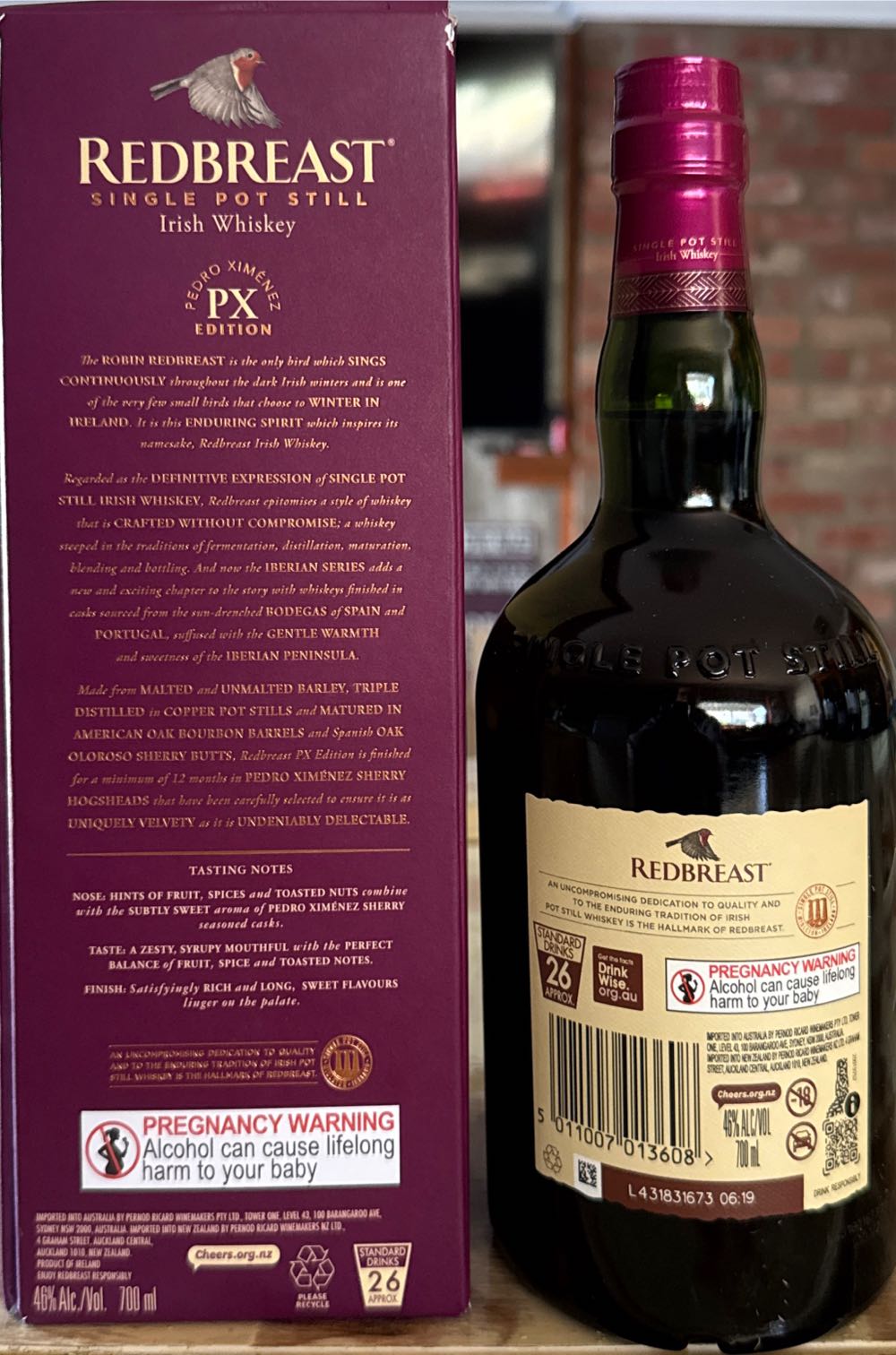 Redbreast PX Edition Single Pot Still Irish Whiskey - Redbreast (700 mL) alcohol collectible [Barcode 5011007013608] - Main Image 3