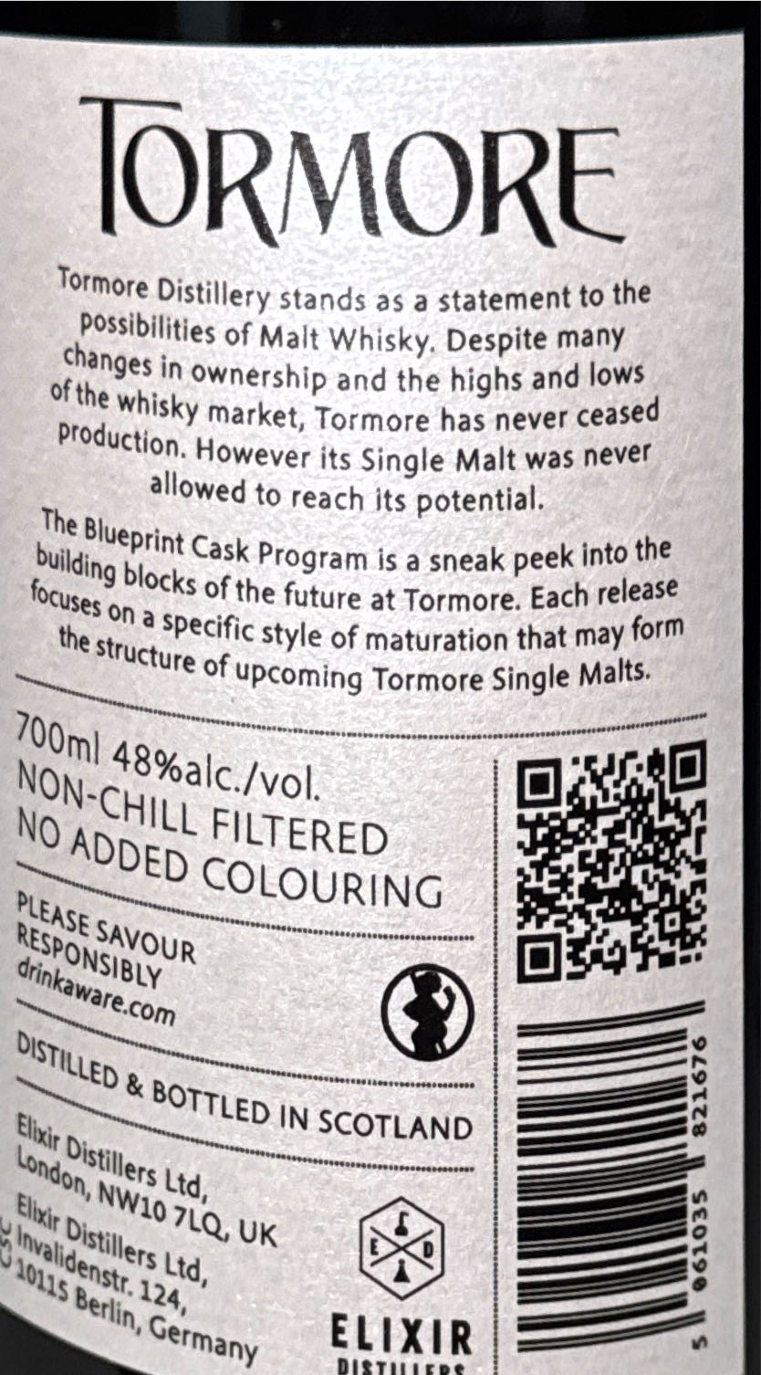 Tormore 10 Jahre Blueprint Releases Cream Sherry ... - Tormore Distillery (700 mL) alcohol collectible [Barcode 5061035821676] - Main Image 2