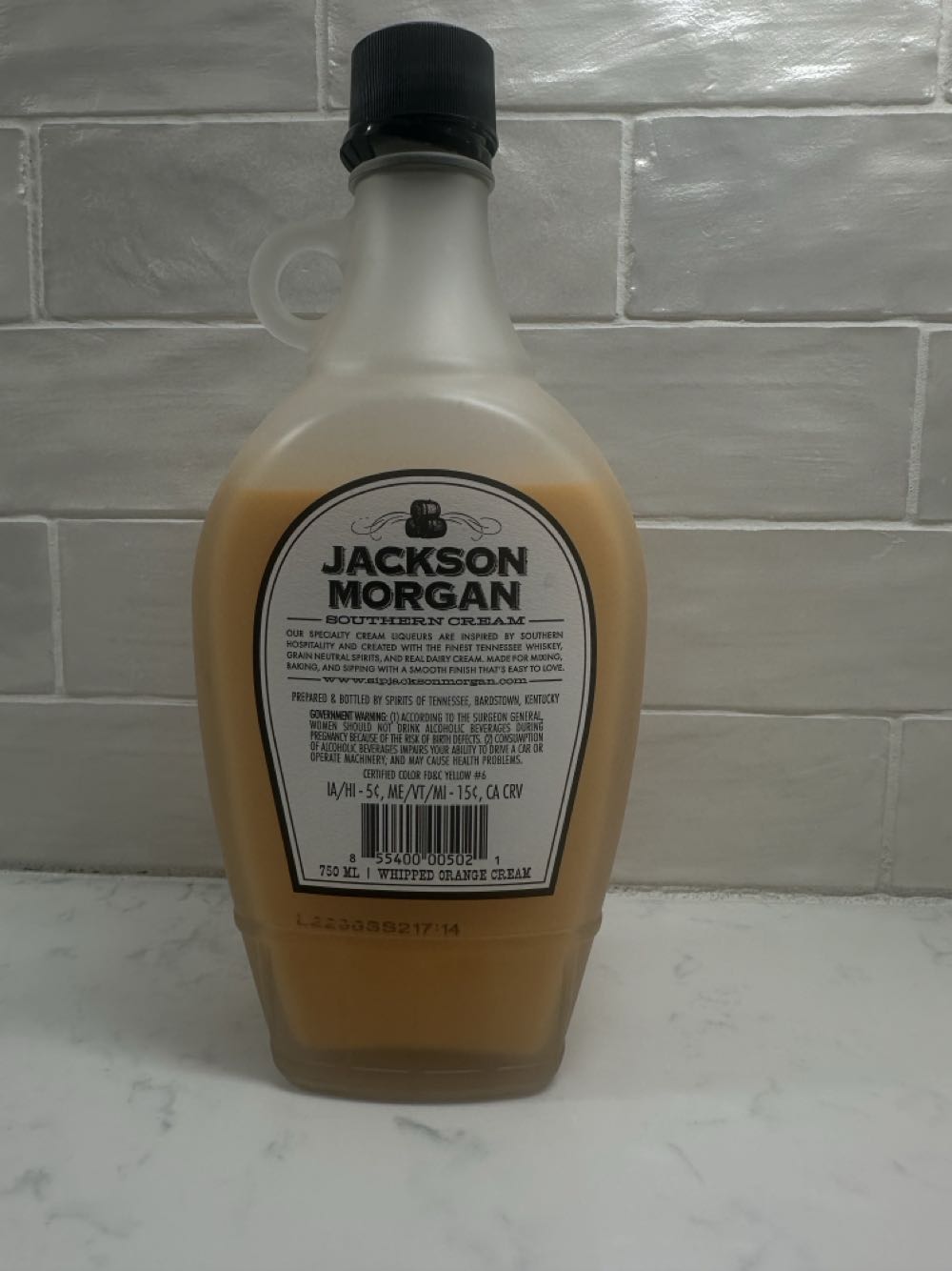 Jackson Morgan Orange 750ml Cream Whipped Southern Liqueur Price Book - spirits of Tennessee (750 mL) alcohol collectible [Barcode 855400005021] - Main Image 2