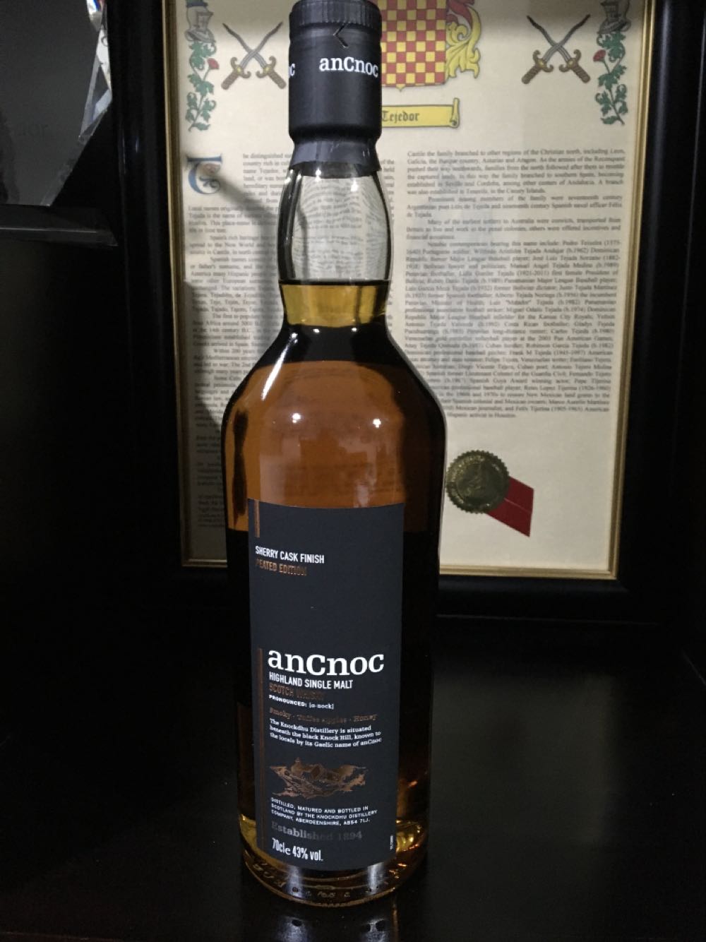 Ancnoc Peated Sherry Peated Edition Whisky Ancnoc Sherry Cask Finish Peated 43% 07l Single Malt Highland Scotch 70cl - anCnoc (700 mL) alcohol collectible [Barcode 5010509883375] - Main Image 3