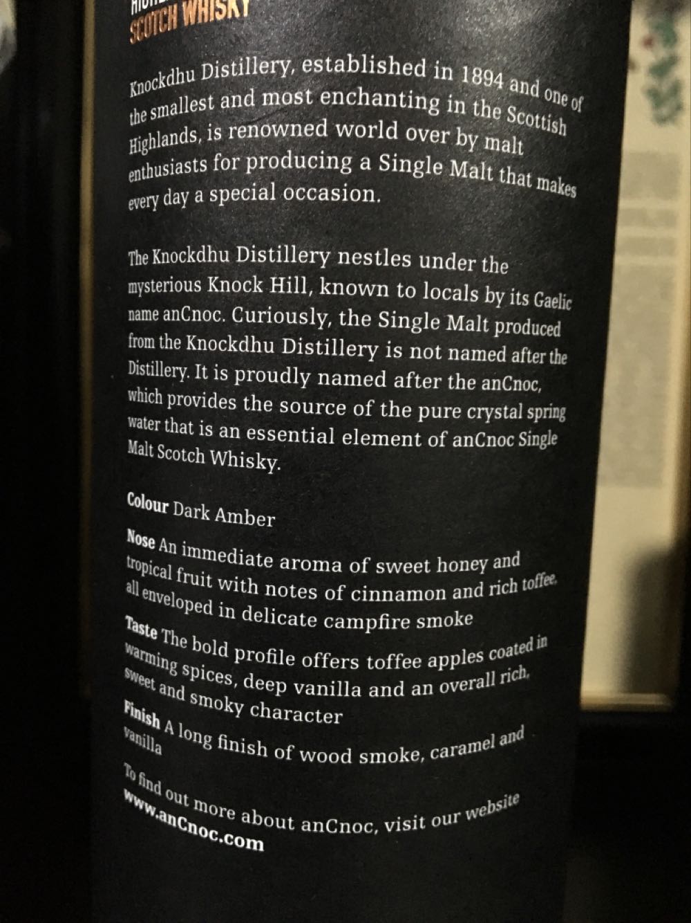 Ancnoc Peated Sherry Peated Edition Whisky Ancnoc Sherry Cask Finish Peated 43% 07l Single Malt Highland Scotch 70cl - anCnoc (700 mL) alcohol collectible [Barcode 5010509883375] - Main Image 4