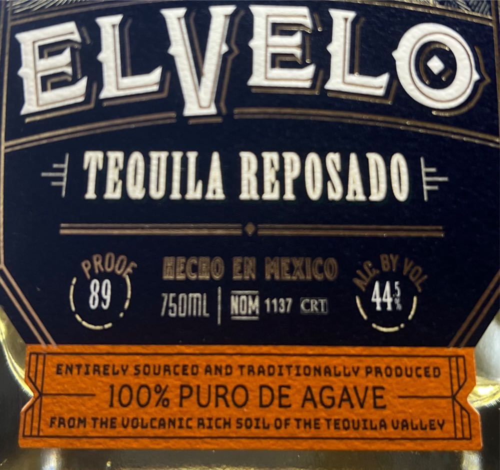 Elvelo Reposado Tequila Reposado 750ml - La Cofradia S.A. DE C.V. (750 mL) alcohol collectible [Barcode 898627001483] - Main Image 3