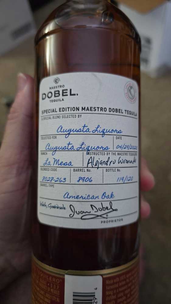 Maestro Dobel Special Edition Añejo Tequila Hand Selected By Augusta Liquors - NOM 1122 (750 mL) alcohol collectible - Main Image 2