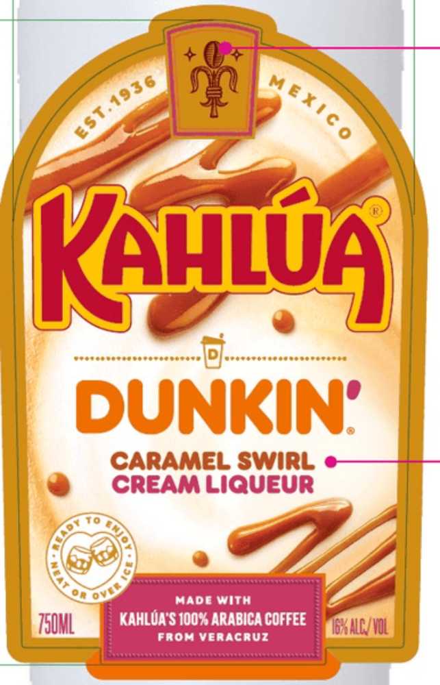 Kahlua Dunkin Carmel Swirl Cream Liqueur - Kahlua S.A. Fabrica De Licor De Cafe (50 mL) alcohol collectible - Main Image 2