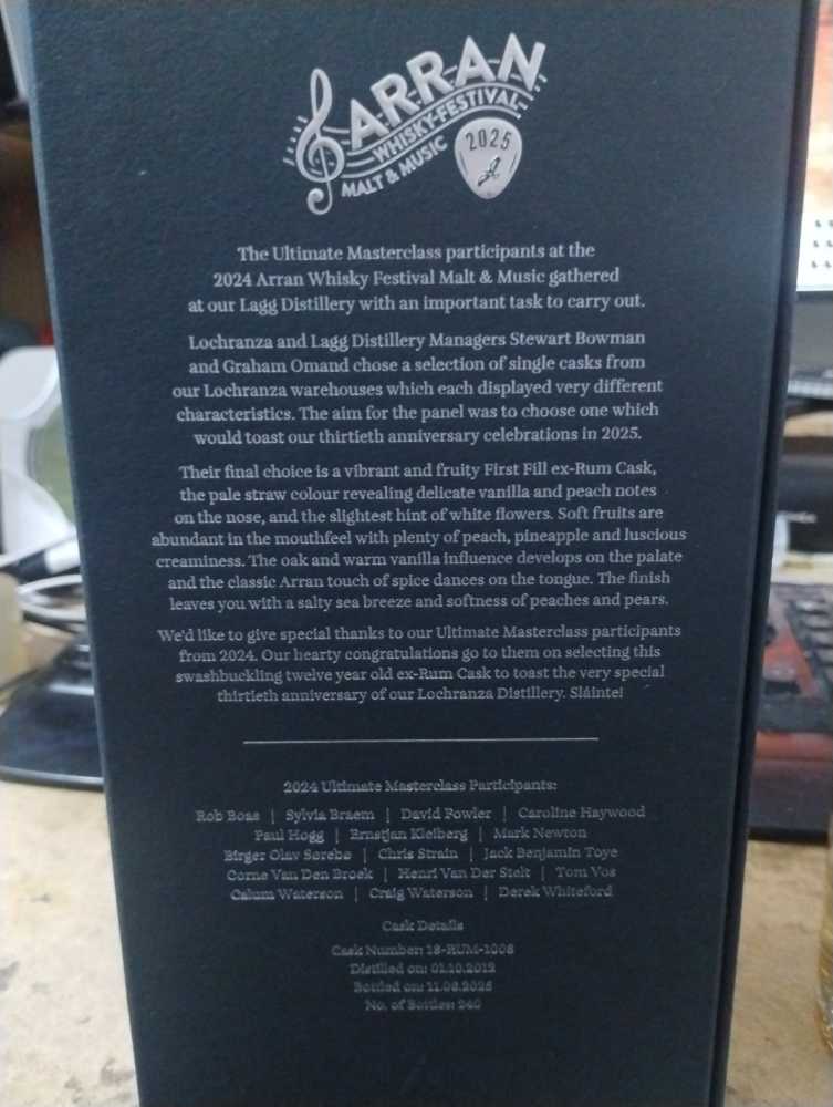 Arran The Festival Single Cask - Isle of Arran (700 mL) alcohol collectible - Main Image 4