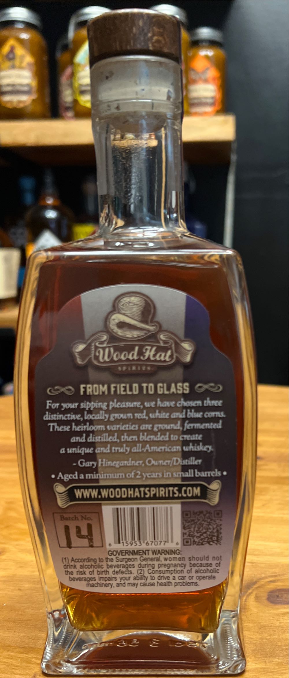 Wood Hat All American Red, White, &Blue Corn Whiskey - Wood Hat Distillery (750 mL) alcohol collectible [Barcode 615953670776] - Main Image 2